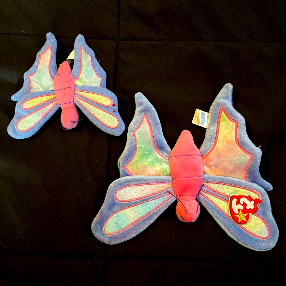 Orginal 1999 Ty Beanie Baby Flitter and matching Teenie Beanie Flitter